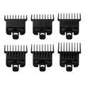 6Pcs Hair Clipper Guards Compatible with Baybliss FX787 and Andis T Outliner G, GO, GTO, ORL, LS2, LS3, PLS, PMT-1, RT-1, SLII, Trimmer Guards Replacement - 1/16" to 3/8", Black Color