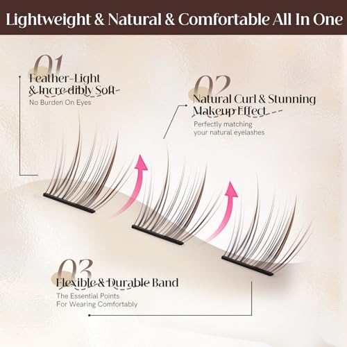 SIMER Brown Fox Eye Self-Adhesive Lash Clusters 11-14mm
