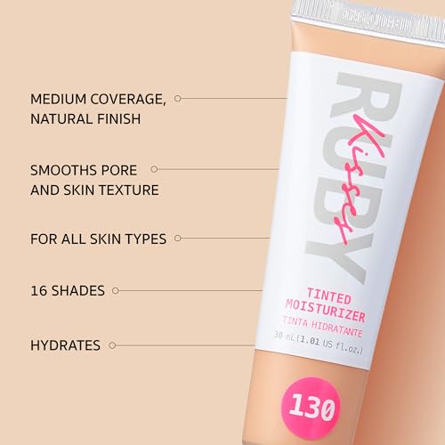 Ruby Kisses Tinted Moisturizer, Hydration, Calm & Revitalize Skin, Skin Perfecting, Blur Pores & Fine Lines, Natural Finish & All-Day Comfort Wear (Cappuccino)