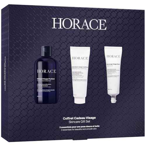 HORACE Gift Set with Purifying Face Cleanser, Gentle Face Scrub, and Mattifying Face Moisturizer - Skincare Set for Cleansing and Hydrating