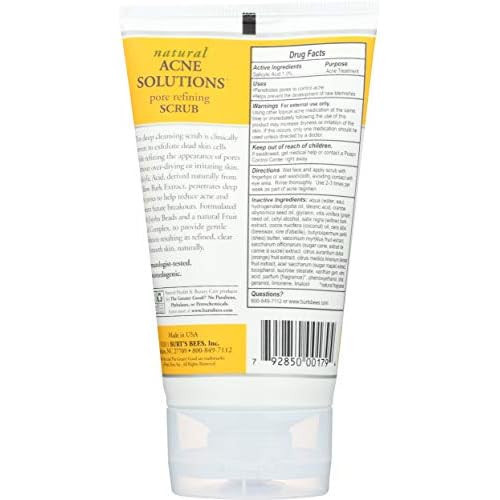 Burt's Bees Burt's Bees Natural Acne Solutions Pore Refining Cleansing Scrub, Exfoliating Face Wash for Oily Skin, 4 Oz (package May Vary), 4 ounces