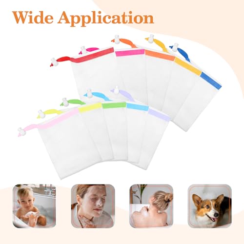 10 Pcs Mesh Soap Bags with Drawstring – Foaming Net for Bar Soap