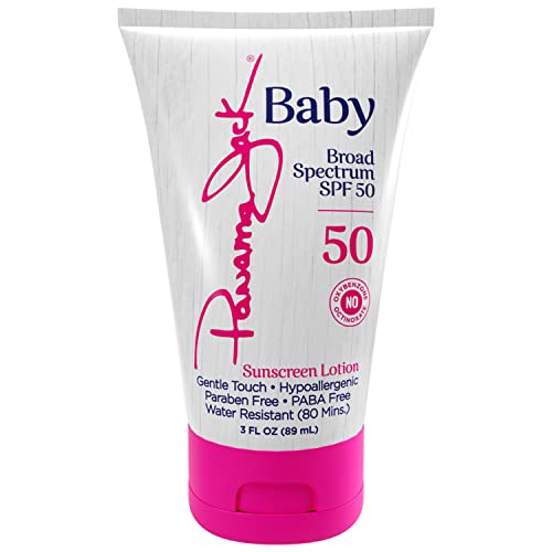 Panama Jack Baby Sunscreen Lotion - SPF 50, Broad Spectrum UVA/UVB Protection, Hypoallergenic, PABA, Paraben, Gluten & Cruelty Free, 3 FL OZ