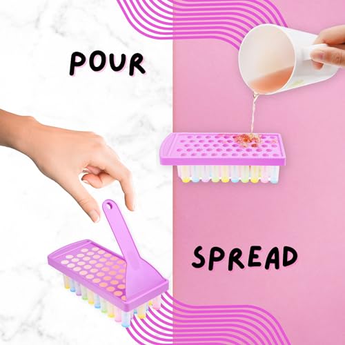 Lip Balm Filling Tray and Spatula Set - For 15mm Lip Balm Tubes ONLY - Instantly Fills 50 Standard 3/16 oz (5.5ML) with 15mm width Tubes