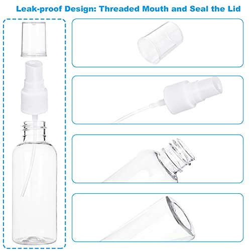 APACALI 50pcs 2 Oz Clear Fine Mist Spray Bottles, Reusable, Leak-Proof, Mini Travel Empty Spray Bottles for Perfume, Plant, etc. (60ml)