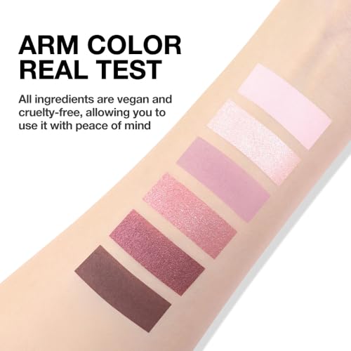 6-Color Eyeshadow Palette – Rose Pink Matte & Shimmer