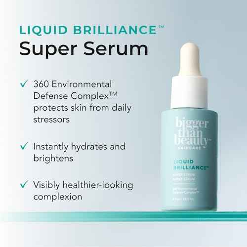 Liquid Brilliance Super Serum, Lightweight Hydrating Face Serum with Vitamin E & Amino Acids for Women, Moisturizer for All Skin Types, Daily Skin Care Routine, Vegan