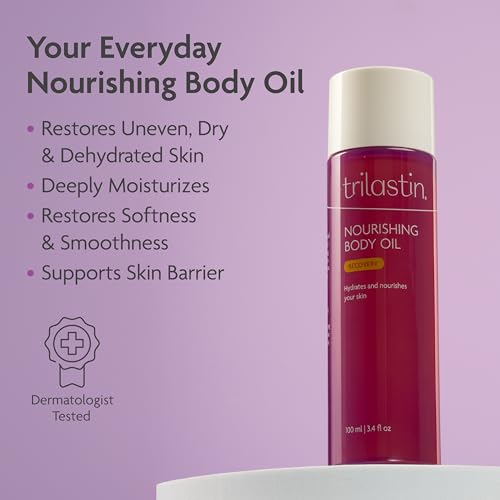 TriLASTIN Body Oil with Vitamin for Stretch Marks & Moisturizing - Paraben-Free, 3.4oz