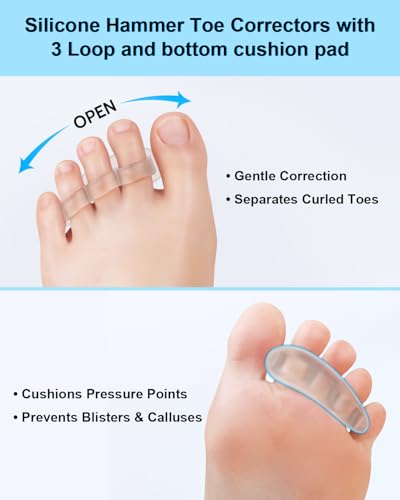 Hammer Toe Correctors Silicone Toe Separators Cushions 12 Pcs