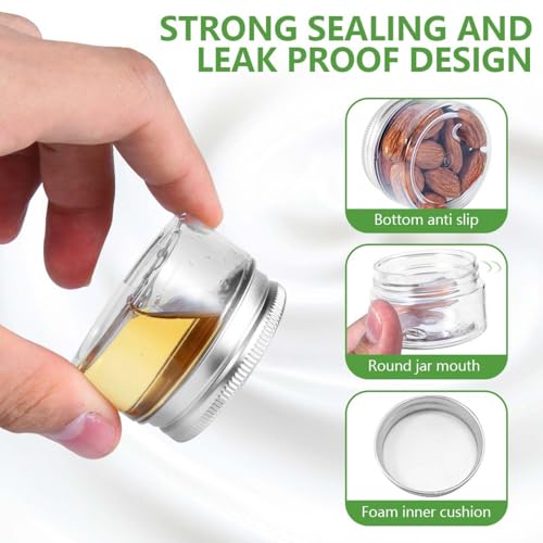 SenseYo 15 Pack 1 OZ Plastic Small Creams Container Jars with Lids for Travel (Silver Lids)
