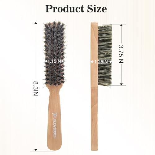 SUNBIRD Men's Beard Brush with Boar Bristles, Soft Beard Brush for Styling & Daily Grooming, Slick Back Hair Brush for Smooth & Shiny Hair, 3 Models to Choose From