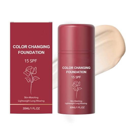 Gaayou Color Changing Foundation with SPF 15 - Buildable Coverage, Hydrating Liquid Makeup