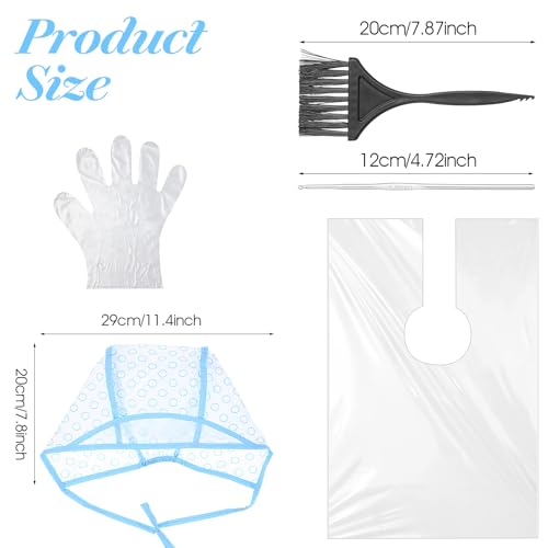 Blue Hair Highlighting Cap Kit with Crochet Hook & Accessories for Salon & DIY Hair Dyeing