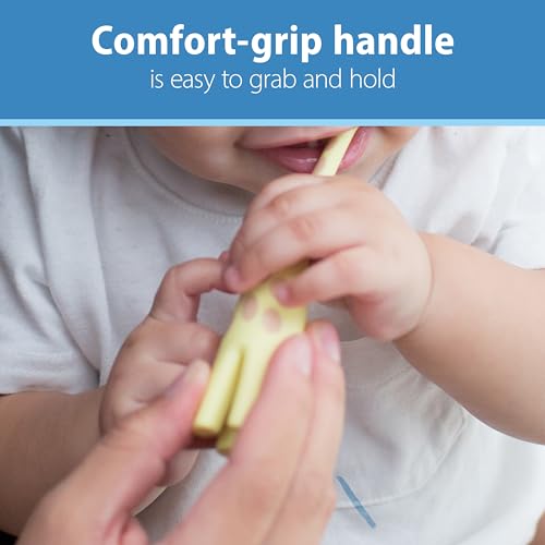 Infant to Toddler Giraffe Toothbrush - Super Soft BPA-Free Baby Oral Care - Yellow, Pack of 1