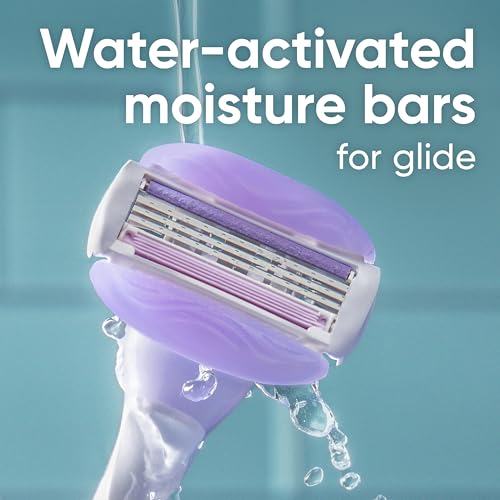 Gillette Venus ComfortGlide Touch of Vitamin E, Disposable Razor for Women, 3 Blades, Water-Activated Moisture Bars, 2ct