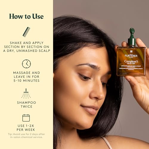 Rene Furterer Head Spa COMPLEXE 5 Stimulating Plant Concentrate, Pre-Shampoo Purifying Scalp Treatment, 1.6 oz