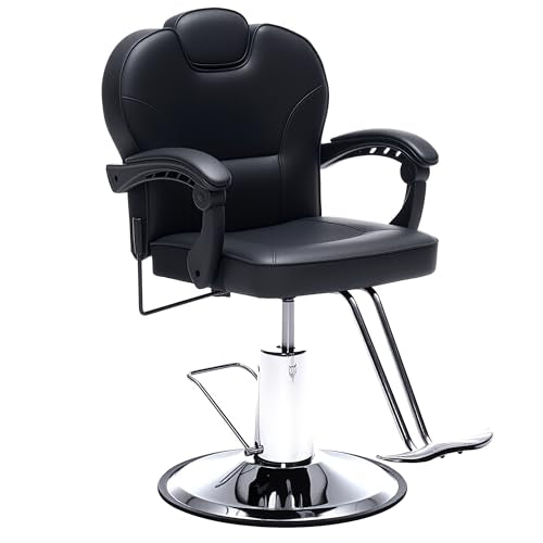 Barber Chair Heavy Duty Hydraulic Pump Salon Chair Black