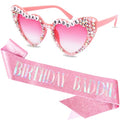 KICOSY Birthday Baddie Sash & Sunglasses Party Outfit