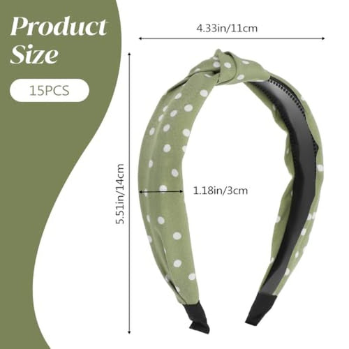 15-Piece Wide Knotted Headbands for Women - Colorful Non-Slip