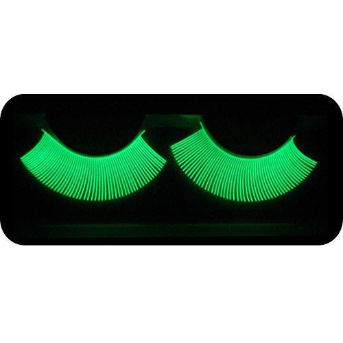 White Luminous Costume Halloween Gloss In Darkness Party Lashes 1 Pair