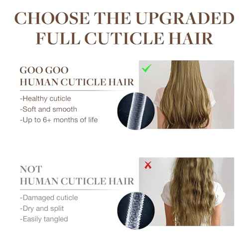 GOO GOO Invisi Edge Clip in Hair Extensions 14inch 110g 7Pcs Injected Seamless PU Clip in Hair Extensions, Virgin Real Human Hair, 1B Natural Black