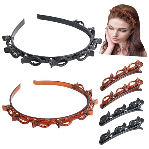 Braided Hair Clips & Headband Set - 6 Piece Styling Accessories
