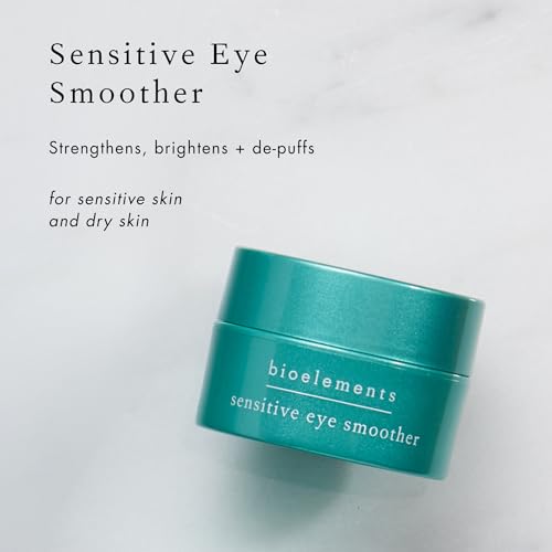 Bioelements Sensitive Eye Smoother - 0.5 oz - Night Anti-Aging Eye Cream to Improve Darkness & Puffiness - Light & Non Greasy - Vegan, Gluten Free - Never Tested on Animals