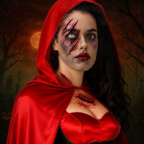 Halloween Face Tattoos – 30 Sheets Realistic Scars & Wounds