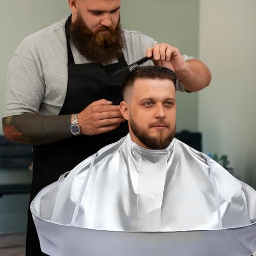 Professional Hair Cutting Cape with Comb - Waterproof Nylon Barber Apron