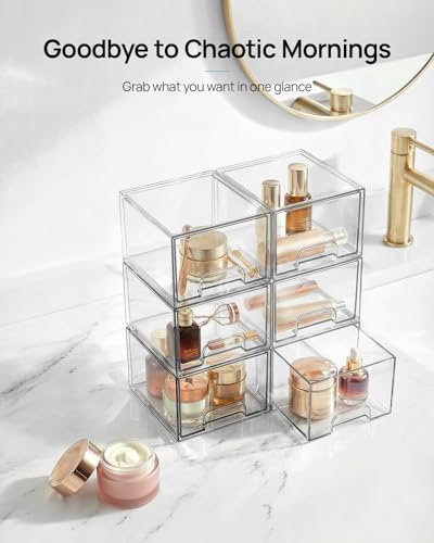 Vtopmart 4 Pack Stackable Acrylic Storage Drawers