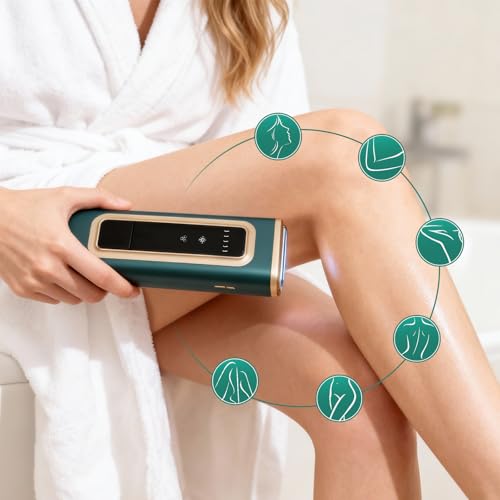 IPL Laser Hair Removal Device with Ice Cooling - FDA Cleared 5 Levels for Face & Body