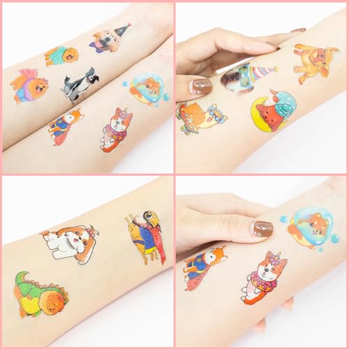 96 Piece Dog Temporary Tattoos for Kids Party Favors