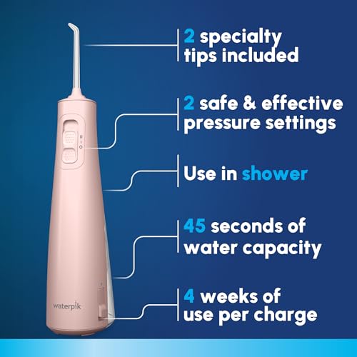 Waterpik Cordless Pulse 3100 Pink Rechargeable Water Flosser - Portable & Shower Safe