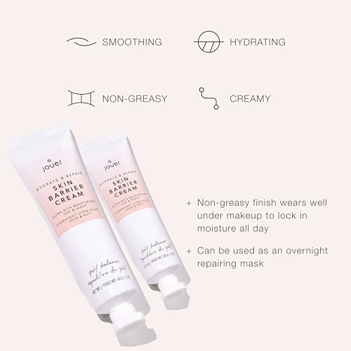 Jouer Skin Barrier Cream - Skin Barrier Repair Moisturizer - Hydrating Hyaluronic Acid, Wrinkle Cream- Anti Aging Night Routine with Alpha Lipoic Acid and Coq10-2 oz
