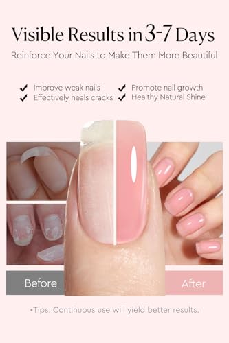 AzureBeauty 18ml Nail Strengthener & Growth Gel - Jelly Pink Ridge Filler (Pack of 1)