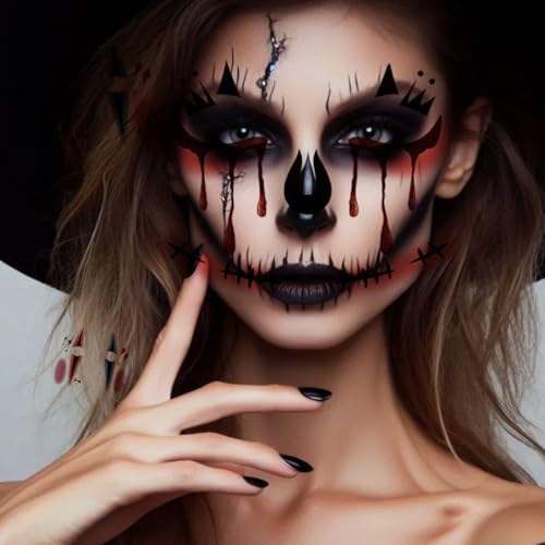 Halloween Eye Makeup Stickers - Waterproof Temporary Tattoos