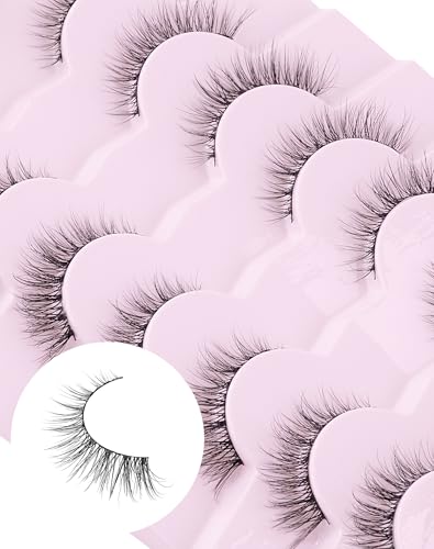 DALLAIS Natural Cat Eye Lashes Wispy False Eyelashes, Reusable (20 wears)