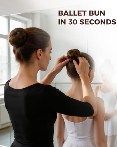 Small Hair Donut Bun Maker for Fine Hair - 6pc Set with Ties & Pins