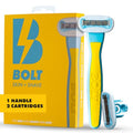 Performance Razor for Men¡¯s Leg, Head, Chest & Arm Shaving ? Ergonomic Zinc Alloy Handle, 5-Blade Cartridge with Aloe & Vitamin E, Designed for Coarse Hair ? With 2 Cartridges