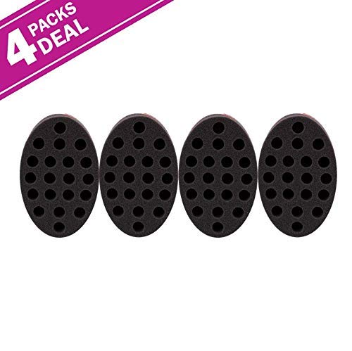 STUDIO LIMITED Barber Hair Brush Sponge, Barber Tool for Dreads Afro Locs Curl Coil Black (4 PACK)