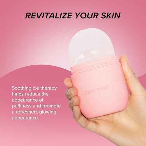 Skin Gym Ice Roller for Face, Depuffing & Cooling Tool, Minimizes Pores & Soothes Skin, Cold Therapy for Glowing Complexion