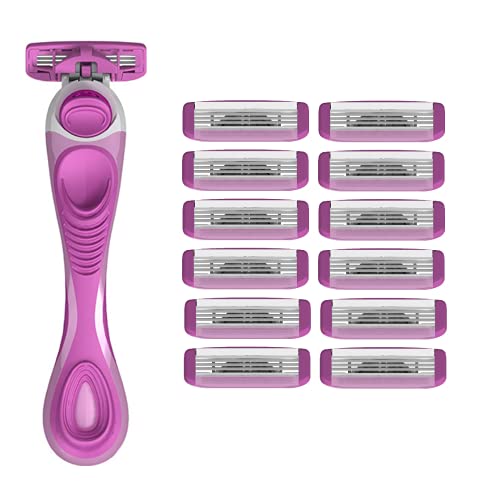ShaveMOB 3-Blade Women's Razor Kit (Flex Head Handle + 12 Refills) - The Practical Shaving Kit