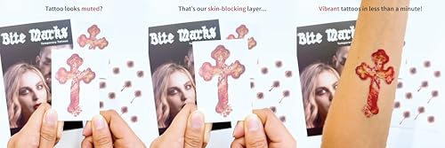 Vampire Bite Mark Temporary Tattoos – 4pk Halloween Costume Kit