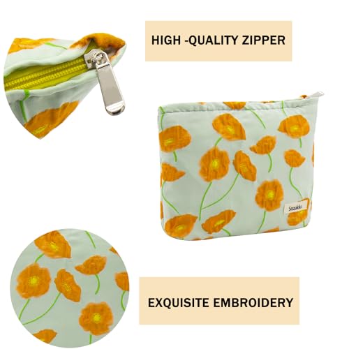 Getgto 2 Pcs Makeup Bags - Large Floral Cosmetic Organizer Set