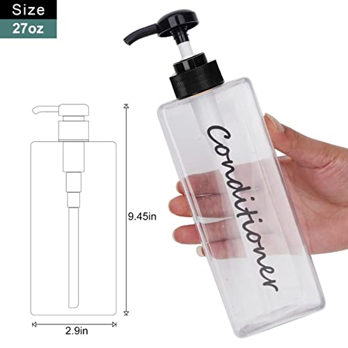DIDROOM Refillable Shampoo Dispenser Bottles 21oz Set of 3