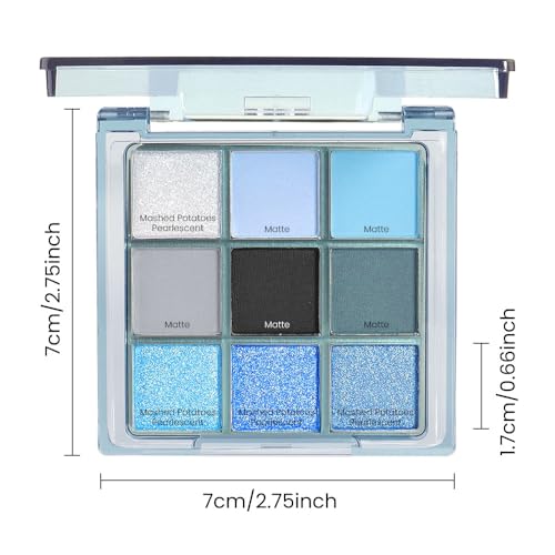 WanTuoluo Light Blue Eyeshadow Palette - Matte & Shimmer