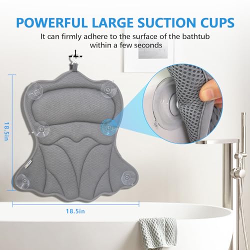 Bath Pillow for Tub with Neck & Back Support