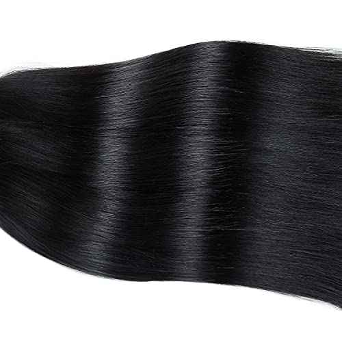 Jiameisi I Tip Hair Extensions Real Human Hair, 16inch 80g I-Tip Hair Extensions for Women Cold Fusion Extensions Itip Straight Remy Human Hair 0.8G/S #1 Dark Black