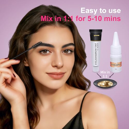 Black Eyelash & Eyebrow Color Kit - 7ml, Professional Results