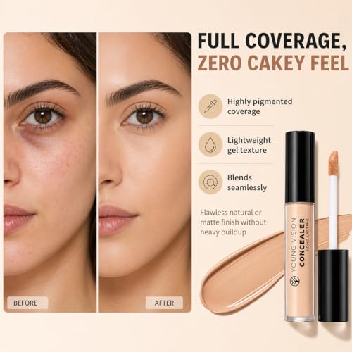 Full Coverage Liquid Concealer Light Medium | Waterproof & Long-Lasting